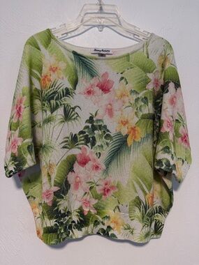 Tommy Bahama Flora Riviera Shimmer Short Sleeve Dolman Sweater